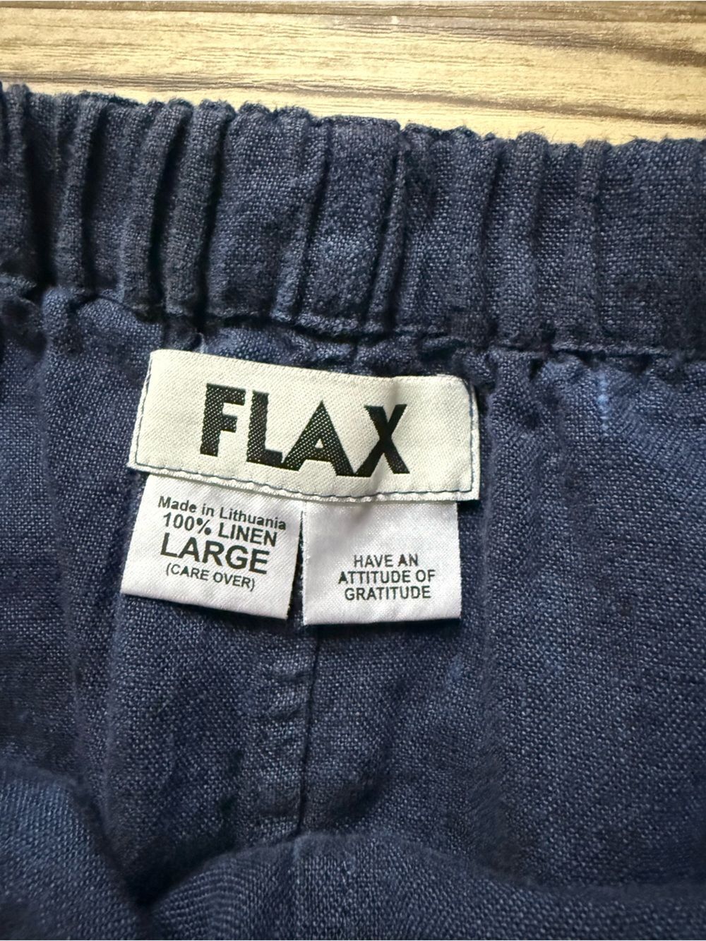 Vintage FLAX Jeanne Engelhart Navy 100% Linen Midi Skirt Large Pockets Lagenlook - Picture 3 of 7